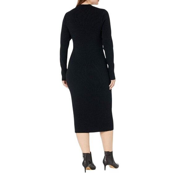 The Drop NWOT Chantal Midi Bodycon Fitted Cutout Rib Dress Black Size M - Picture 7 of 10